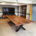 Square Live Edge Solid Walnut Kitchen Furniture Wood Slab Restaurant Dining Table Top